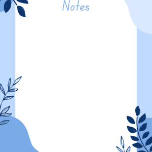 Blue Leaf Notepad 4.25 x 5.5