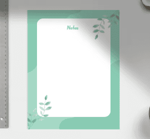 Green Leaf Notepad 4.25 x 5.5