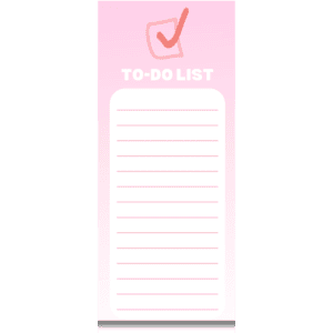 Pink & White To-Do List Lined 30 Page Notepad (3.5" x 8.5")
