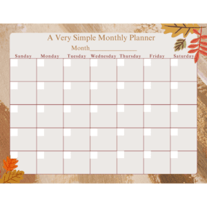 A Very Simple Fall-Themed Monthly Desk Planner