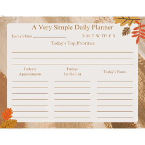 A Very Simple Fall-Themed Daily Desk Pad Planner