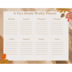 A Very Simple Fall-Themed Weekly Desk Planner