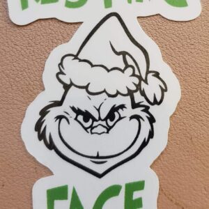 Resting Grinch Face Sticker