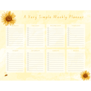 Sunflower-Themed Daily Planner Notepad